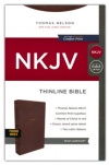 NKJV Comfort Print Thinline Bible: Leathersoft Brown Thumb Indexed 